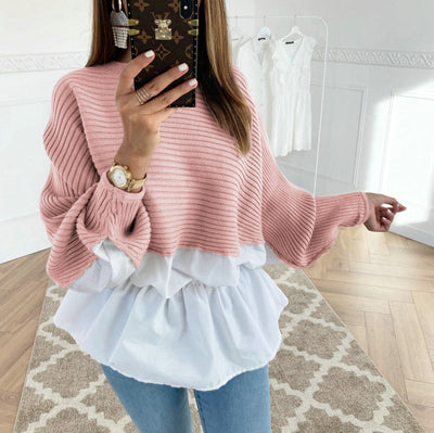 Blusa Elegante con Combinación de Colores en la Cintura y Mangas Largas - Image 15