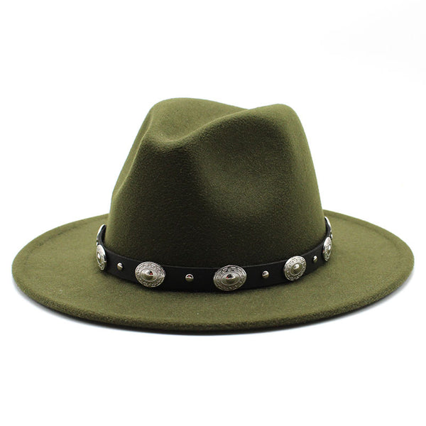 Sombrero de Copa Retro con Cinturón Metálico Unisex - Estilo Jazz Vintage - Image 13