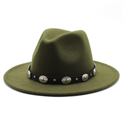 Sombrero de Copa Retro con Cinturón Metálico Unisex - Estilo Jazz Vintage - Image 13