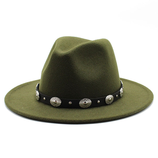 Sombrero de Copa Retro con Cinturón Metálico Unisex - Estilo Jazz Vintage - Image 13