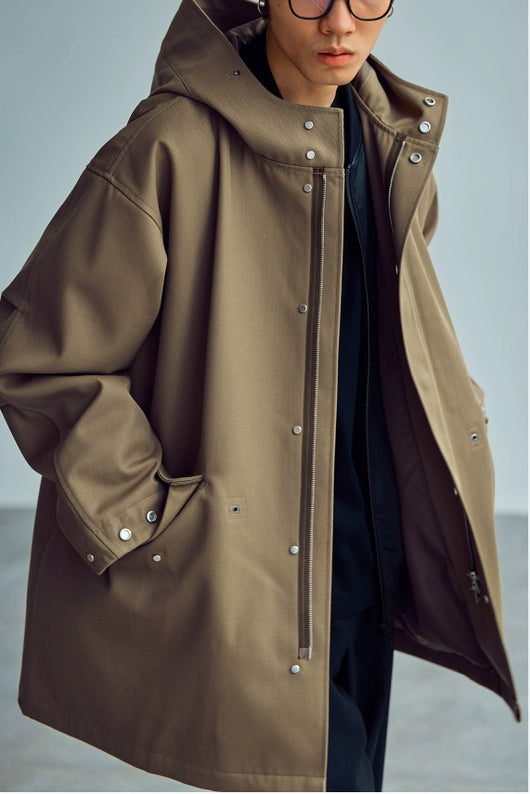 Chaqueta Impermeable con Capucha Estilo Fishtail para Hombre - Image 11