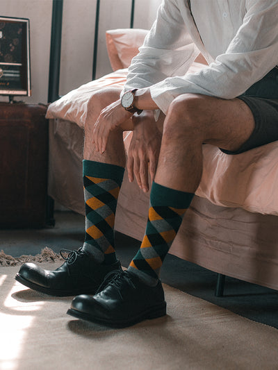 Calcetines de Tubo Diamante Coloridos para Parejas - Image 9