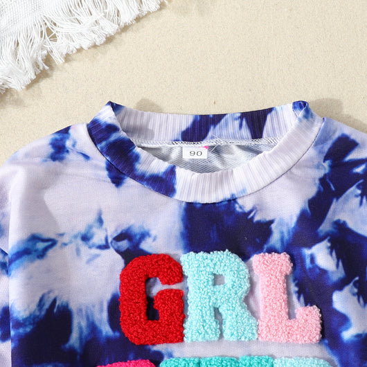Blusa Tie-Dye Bicolor de Manga Larga para Niñas - Estilo Europeo Moderno - Image 10