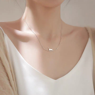 Collar de Plata 925 con Gato Curvo - Image 2
