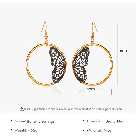 Aretes de Encaje Mariposa Retro Elegantes para Mujer - Image 6