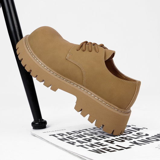 Zapatos de Vestir de Cuero Estilo Británico con Suela Gruesa Elevadora - Image 4