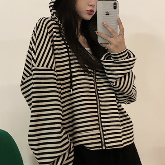 Sudadera Holgada a Rayas con Estilo Relajado - Image 3