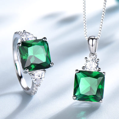 Anillo Colgante de Plata Esterlina con Esmeralda Nano - Image 16