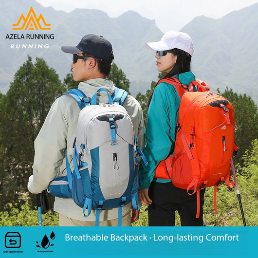 Mochila de Trekking AZELA Electron 40L - Blanco y Azul Marino para Senderismo y Viajes - Image 3