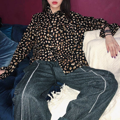 Camisa con Solapa Estampado Leopardo - Image 5