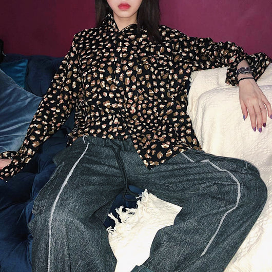 Camisa con Solapa Estampado Leopardo - Image 5