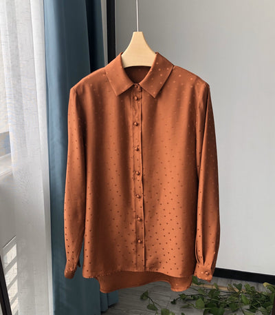 Camisa de Manga Larga en Satén Sedoso Reversible con Brillo - Image 8