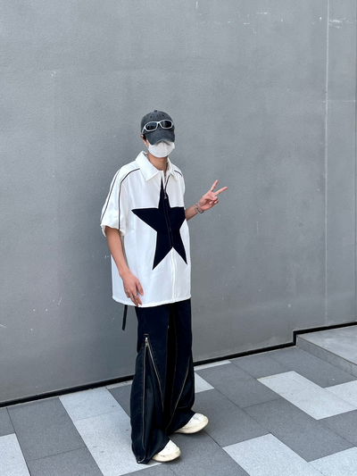 Camisa Casual de Hombre con Parches de Estrellas - Image 21