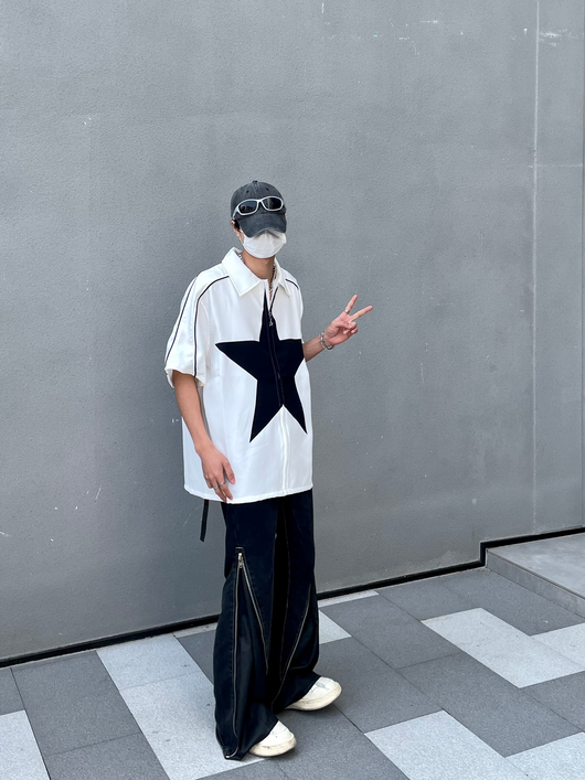 Camisa Casual de Hombre con Parches de Estrellas - Image 21