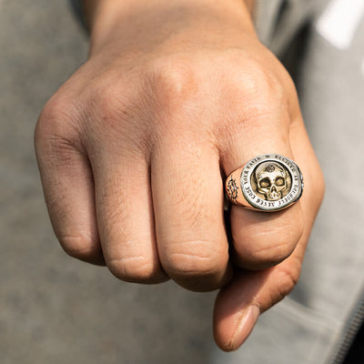 Anillo de Calavera Plata 925 Estilo Punk Rock para Hombre - Image 3