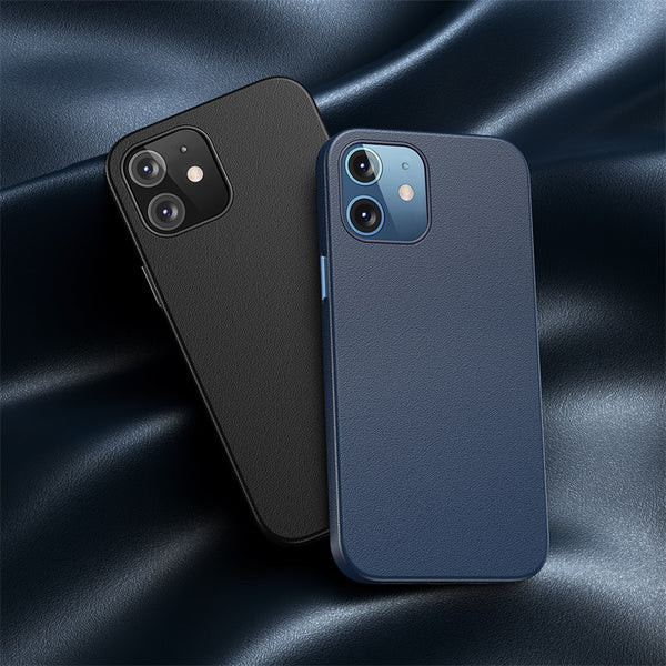 Funda de Cuero Magnética para iPhone 12 Mini Negro