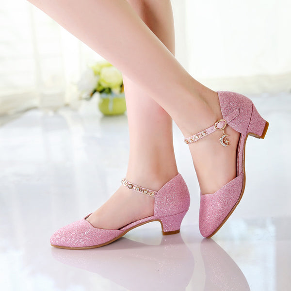 Sandalias Princesa de Tacón Alto con Punta Afilada para Niñas - Colección Otoño
