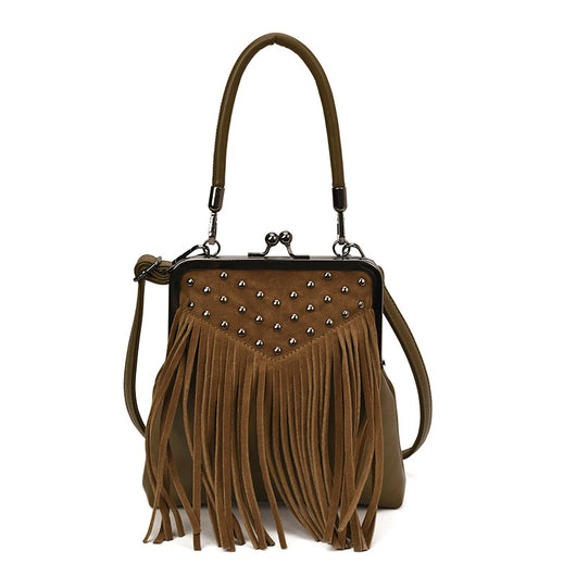 Bolsa Retro de Hombro para Mujer con Remaches y Borlas - Image 6