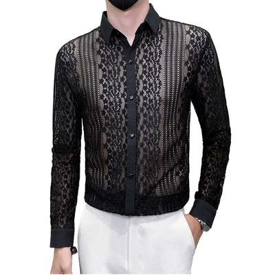 Camisa Estampada de Cuadros para Hombre de Manga Larga - Image 9