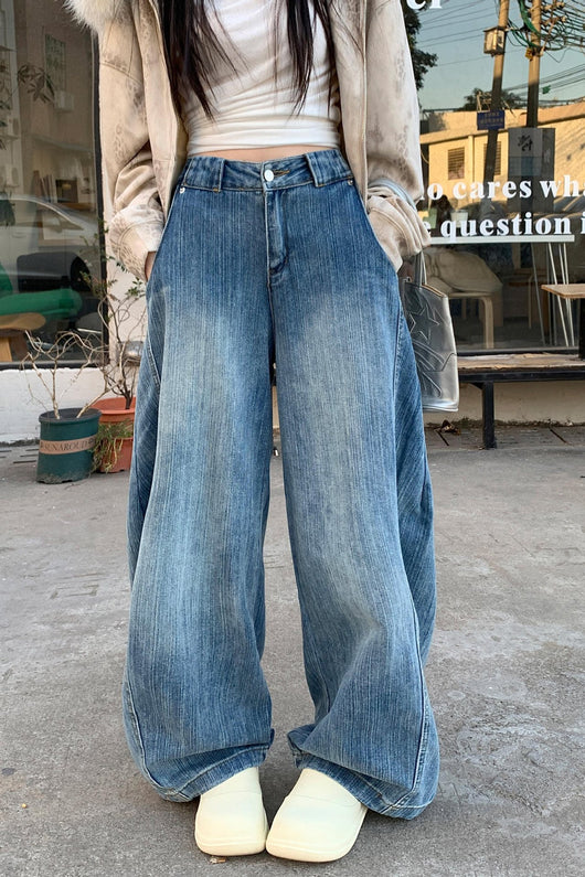 Jeans Machete Desgastados Lavados para Mujer Corte Holgado Tendencia - Image 6