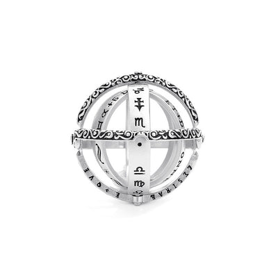 Anillo Universo Giratorio con Bola Astronómica - Diseño Retro para Parejas - Image 6