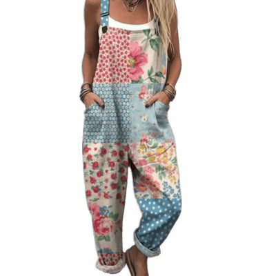 Pantalón Casual de Tiro Alto con Tirantes y Estampado Digital - Image 2