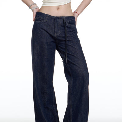 Jeans Retro Americano Desgastado Mujer Corte Recto Holgado