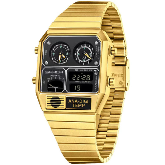 Reloj Deportivo Retro Cuadrado para Hombre con Medidor de Temperatura y Resistencia al Agua - Image 5