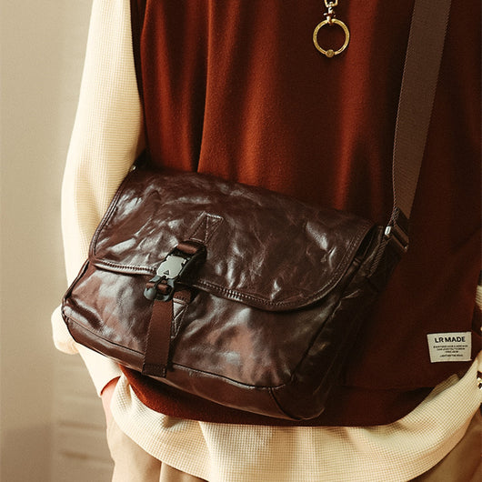 Bolso de Cuero para Hombre con Gran Capacidad y Correa Cruzada - Image 10