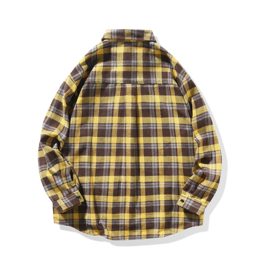 Camisa Casual Suelta a Cuadros Manga Larga para Hombre - Image 16