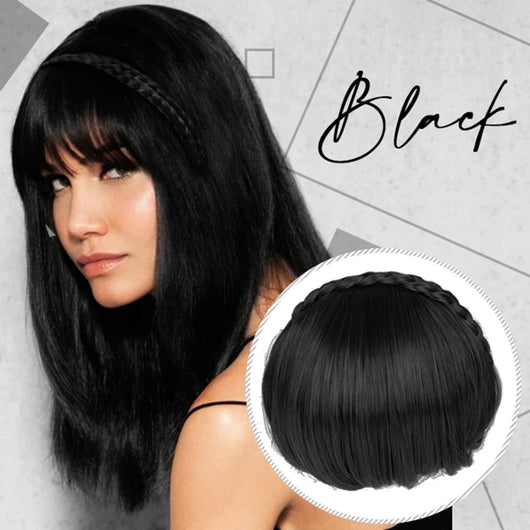 Diadema Twist con Trenzas Dobles y Flequillo de Fibra Sintética - Image 5