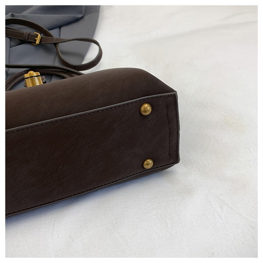 Bolsa Tote Minimalista de Alta Capacidad con Acabado Ante Retro - Image 26