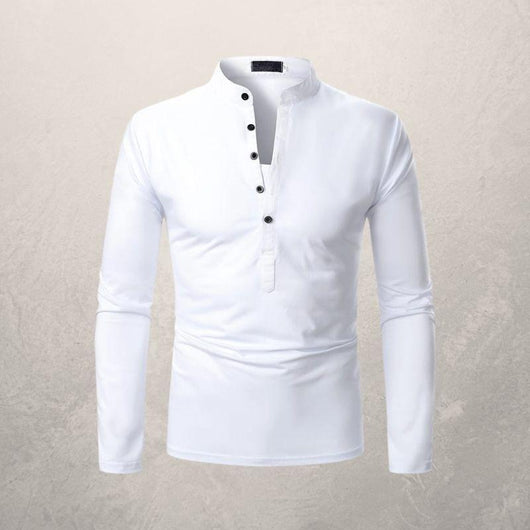 Playera Casual de Manga Larga con Botones Decorativos para Hombre - Image 7