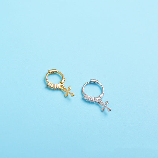 Aretes Colgantes de Cruz Miniatura