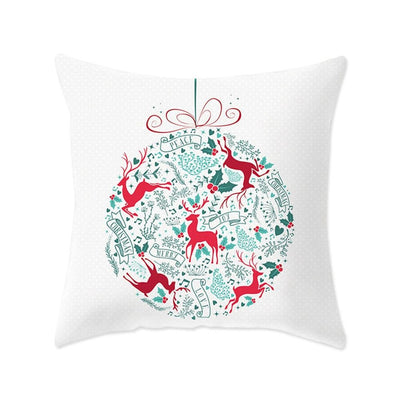 Funda de Almohada Navideña con Diseño de Ciervo y Patrón Geométrico - Image 24