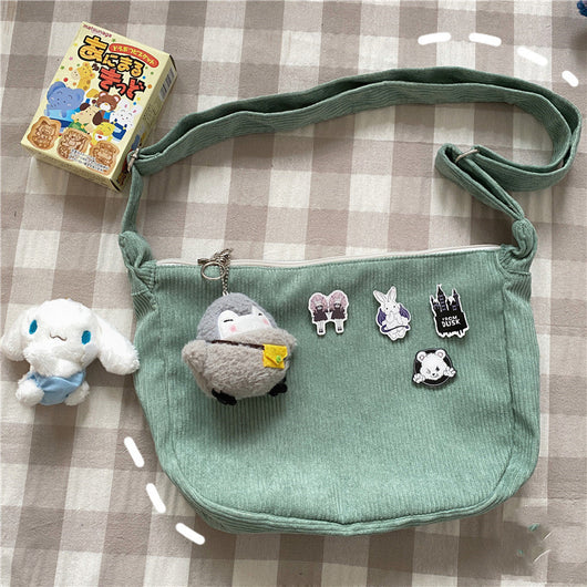 Bolsa Retro Vintage con Diseño de Dumpling - Bandolera de Pana con Asa Única - Image 4