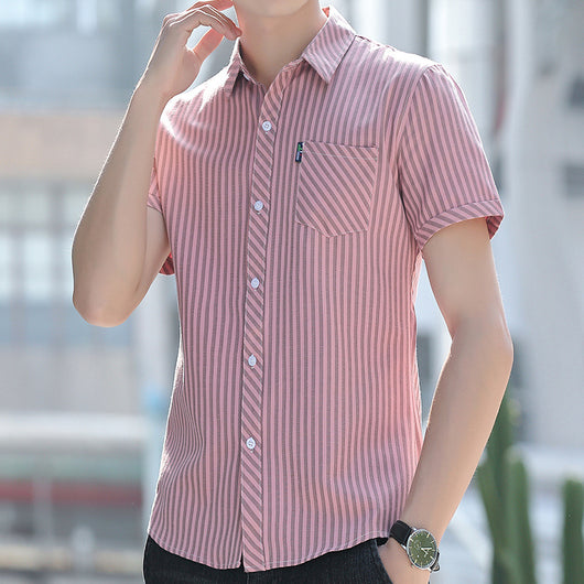 Camisa de Verano para Hombre a Rayas Resistente a Arrugas - Image 3