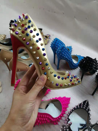 Tacones Altos Puntiagudos con Remaches para Mujer - Image 14