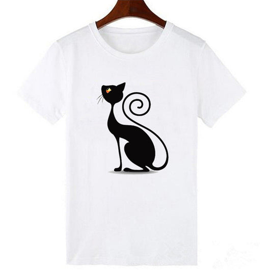 Camiseta Negra Estampado Patitas de Gato - Diseño Europeo Manga Corta - Image 11