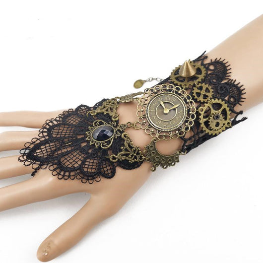 Pulsera Vintage de Encaje con Reloj Steampunk para Mujer - Image 6