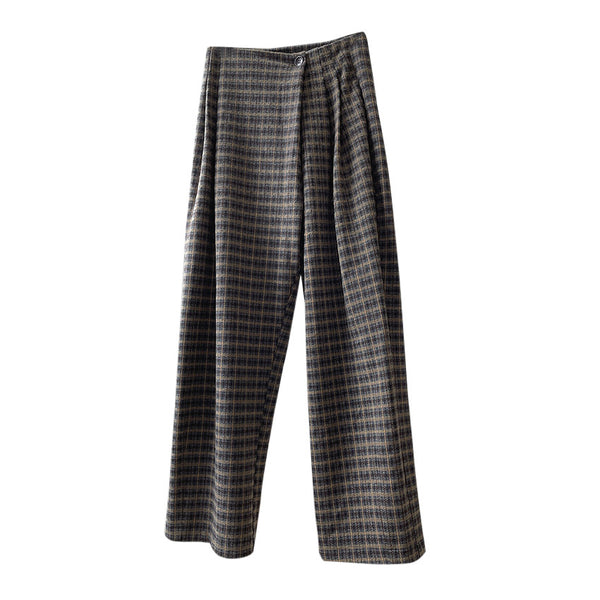 Pantalones Retro Cuadros Cintura Alta Mujer - Estilo Casual Holgado - Image 4