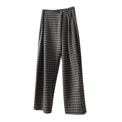 Pantalones Retro Cuadros Cintura Alta Mujer - Estilo Casual Holgado - Image 4