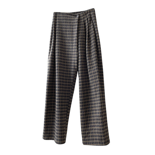 Pantalones Retro Cuadros Cintura Alta Mujer - Estilo Casual Holgado - Image 4