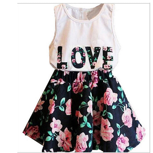 Conjunto de Dos Piezas para Niña: Chaleco Floral con Alfabeto y Falda Corta - Image 5
