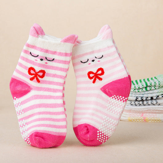 2 Pares de Calcetines de Algodón para Bebé con Diseños de Animales en 3D
