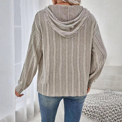 Sudadera con Capucha de Manga Larga en Color Liso para Mujer - Image 3