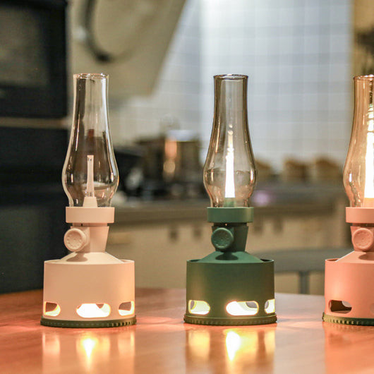 Lámpara de Queroseno Recargable para Dormitorio con Pantalla de Cristal - Image 7