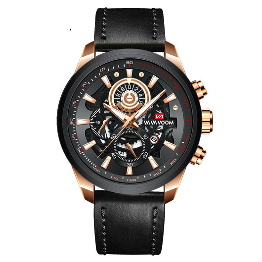 Reloj de Cuarzo para Hombre Dorado Negro Elegancia Empresarial - Image 7