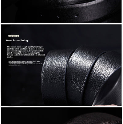 Cinturón de Cuero Genuino para Hombre con Hebilla de Pasador Minimalista - Image 18