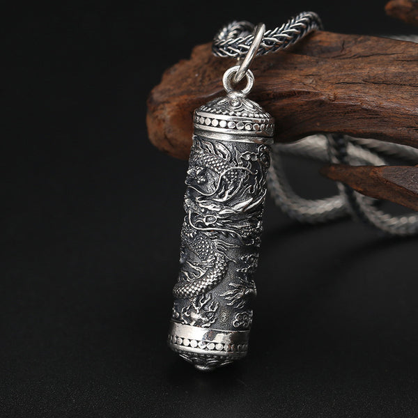 Dije Buda Plata 925 Patrón Dragón Tenglong - Colgante Espiritual Artesanal